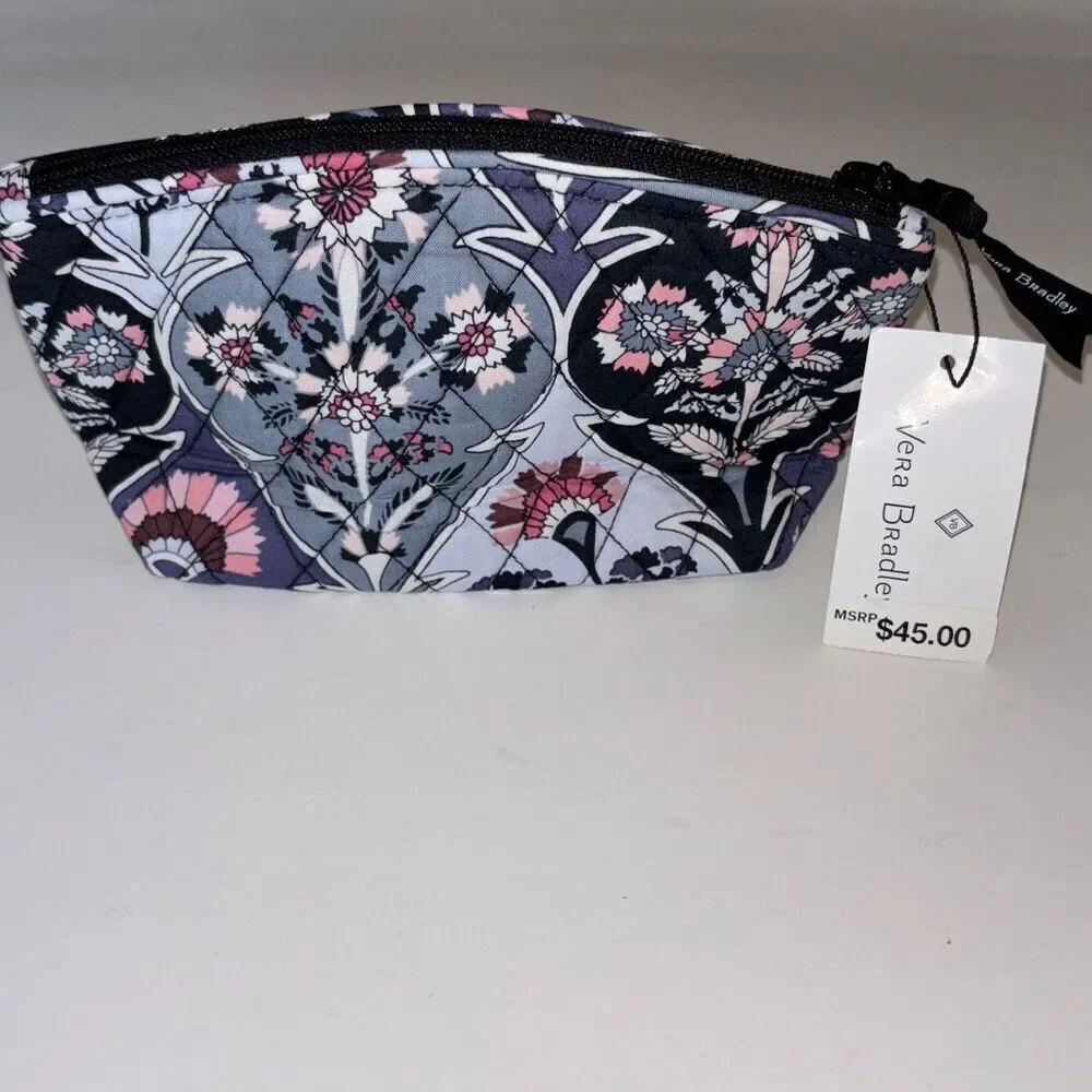 NWT Vera Bradley Ornate Blooms MEdium travel cosmetic make up bag water proof